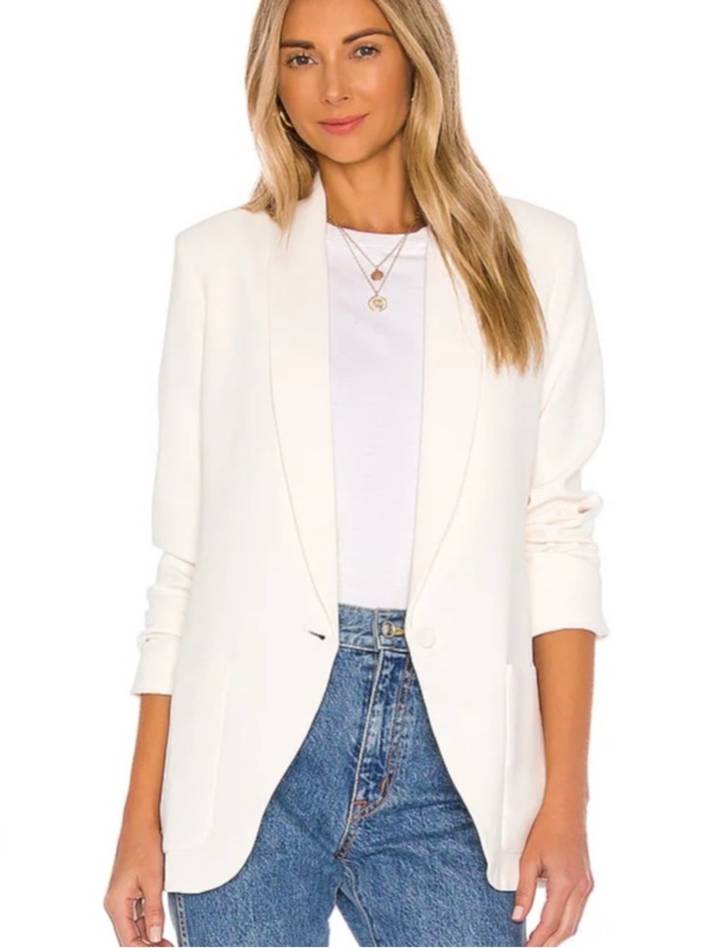 Amanda Uprichard shawl collar Blazer in ivory